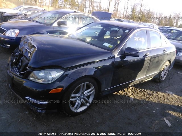 WDDGF8BB7CA697388 - 2012 MERCEDES-BENZ C 300 4MATIC BLACK photo 2