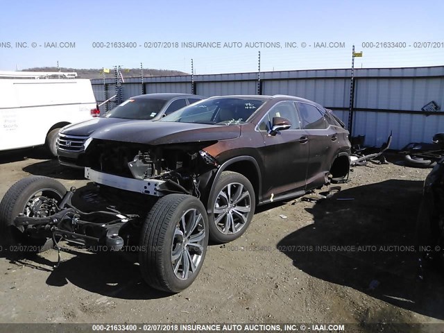 2T2ZZMCA7HC042770 - 2017 LEXUS RX 350/BASE/F SPORT BROWN photo 2