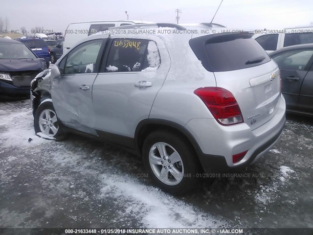 3GNCJPSB7HL226706 - 2017 CHEVROLET TRAX 1LT SILVER photo 3