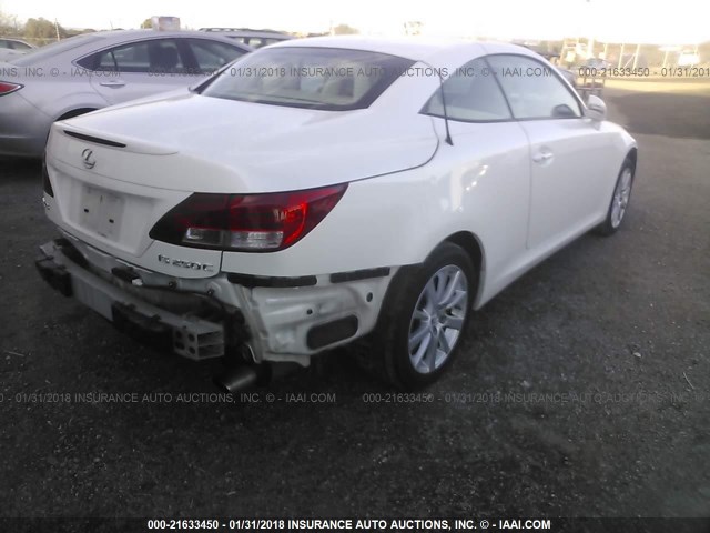 JTHFF2C22A2501574 - 2010 LEXUS IS 250 WHITE photo 4