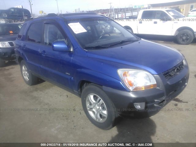 KNDJE723377325880 - 2007 KIA SPORTAGE EX/LX BLUE photo 1