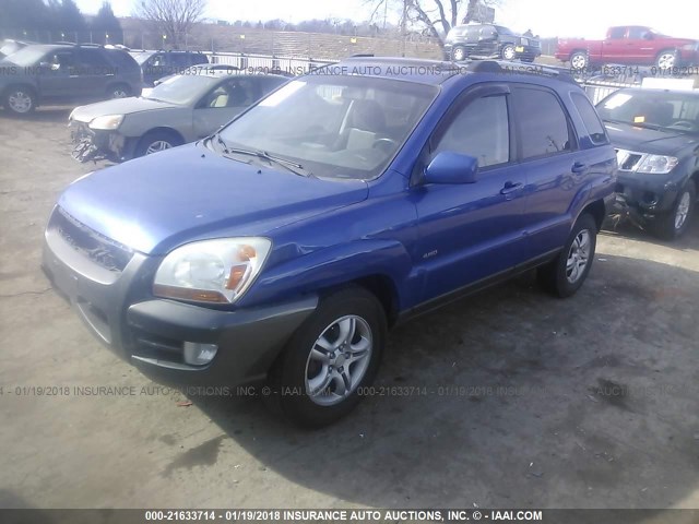 KNDJE723377325880 - 2007 KIA SPORTAGE EX/LX BLUE photo 2