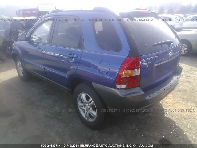 KNDJE723377325880 - 2007 KIA SPORTAGE EX/LX BLUE photo 3