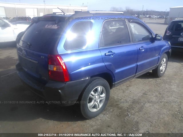 KNDJE723377325880 - 2007 KIA SPORTAGE EX/LX BLUE photo 4