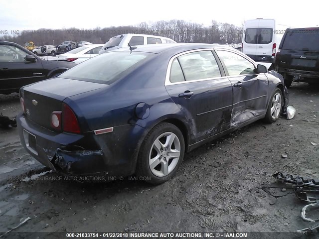 1G1ZB5EB1A4158178 - 2010 CHEVROLET MALIBU LS BLUE photo 4