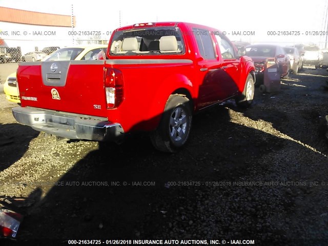 1N6AD0ER8AC434857 - 2010 NISSAN FRONTIER CREW CAB SE/LE/NISMO RED photo 4