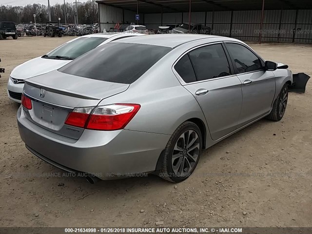 1HGCR2F55EA047349 - 2014 HONDA ACCORD SPORT SILVER photo 4