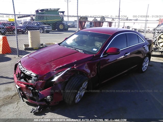 1G6AA5RA2D0124760 - 2013 CADILLAC ATS RED photo 2