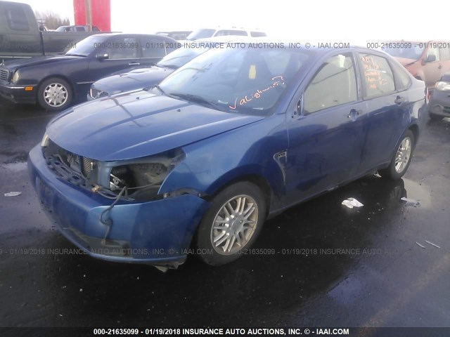 1FAHP35N78W155440 - 2008 FORD FOCUS SE/SEL/SES BLUE photo 2