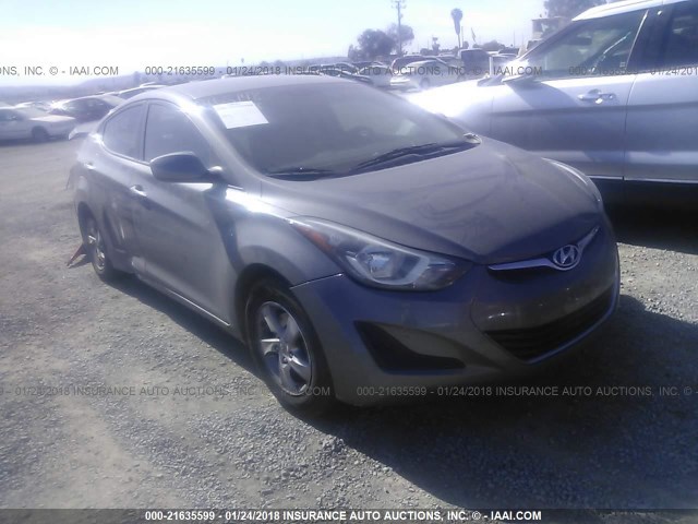 5NPDH4AE1EH465148 - 2014 HYUNDAI ELANTRA SE/SPORT/LIMITED GRAY photo 1