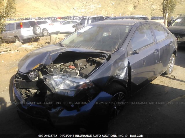 5YFBURHE2GP522436 - 2016 TOYOTA COROLLA L/LE/LE PLS/PRM/S/S PLS GRAY photo 2