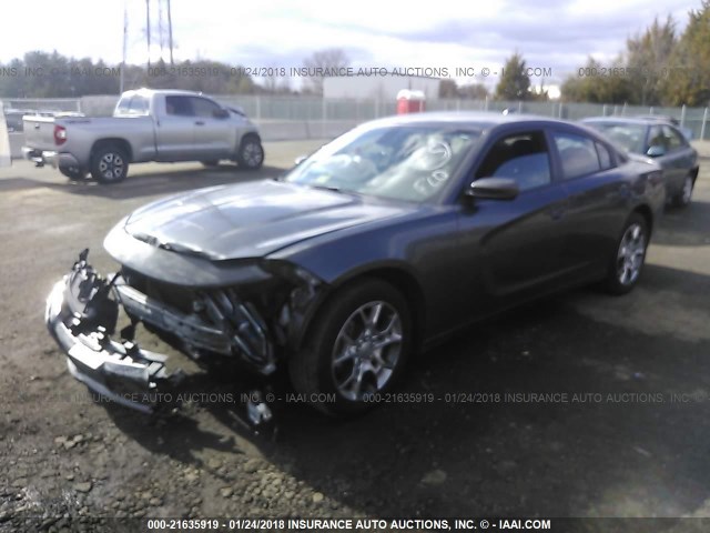 2C3CDXJG8GH357636 - 2016 DODGE CHARGER SXT GRAY photo 2