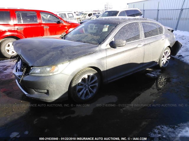 1HGCR2F52DA225216 - 2013 HONDA ACCORD SPORT GRAY photo 2