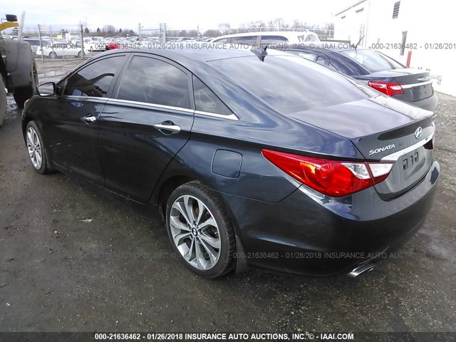 5NPEC4AB3BH185347 - 2011 HYUNDAI SONATA SE/LIMITED Dark Blue photo 3