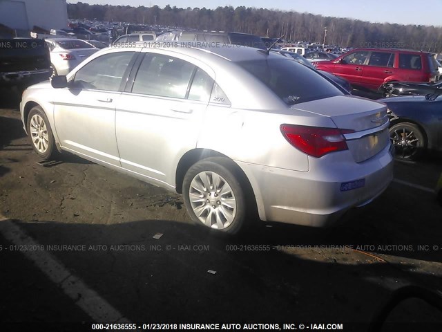 1C3CCBAB0CN159693 - 2012 CHRYSLER 200 LX SILVER photo 3