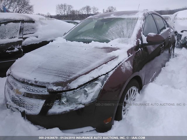 1G1PJ5SB7D7134629 - 2013 CHEVROLET CRUZE ECO ORANGE photo 2