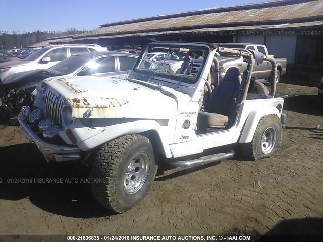 1J4FA59S6YP711420 - 2000 JEEP WRANGLER / TJ SAHARA WHITE photo 2