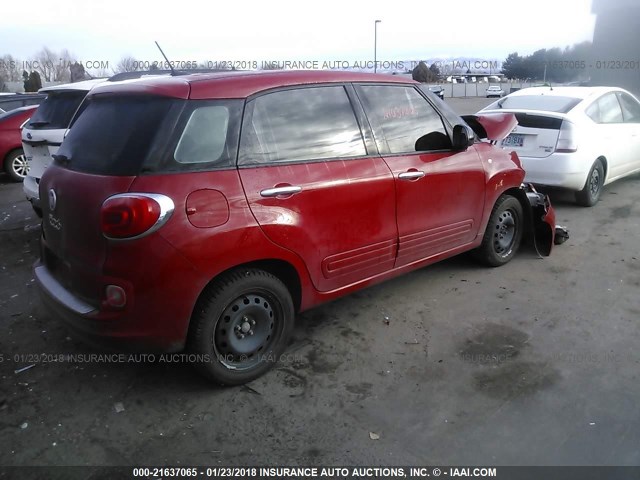 ZFBCFAAHXEZ012538 - 2014 FIAT 500L POP RED photo 4