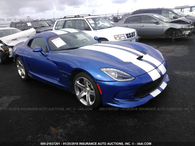 1C3ADEBZ0DV300071 - 2013 DODGE VIPER GTS BLUE photo 1