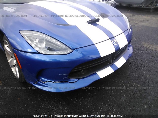 1C3ADEBZ0DV300071 - 2013 DODGE VIPER GTS BLUE photo 6