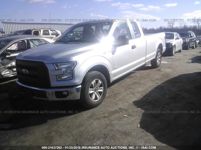 1FTEX1CP3GKD71328 - 2016 FORD F150 SUPER CAB SILVER photo 2