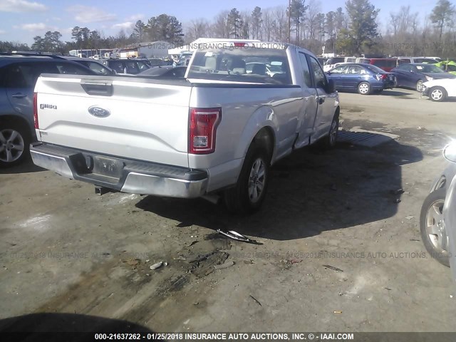 1FTEX1CP3GKD71328 - 2016 FORD F150 SUPER CAB SILVER photo 4