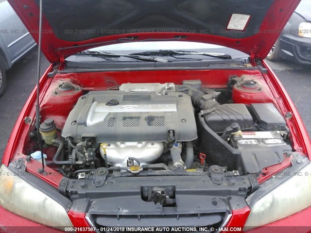 KMHDN46D54U821478 - 2004 HYUNDAI ELANTRA GLS/GT RED photo 10