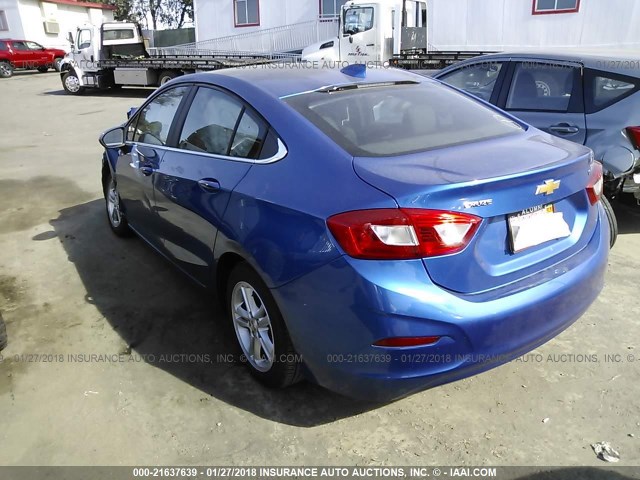 1G1BE5SM7G7260056 - 2016 CHEVROLET CRUZE LT BLUE photo 3