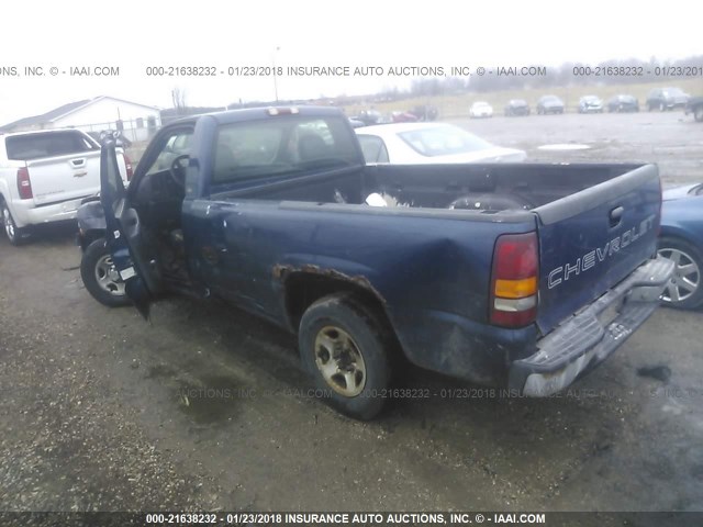 1GCEC14W81Z326045 - 2001 CHEVROLET SILVERADO C1500 BLUE photo 3