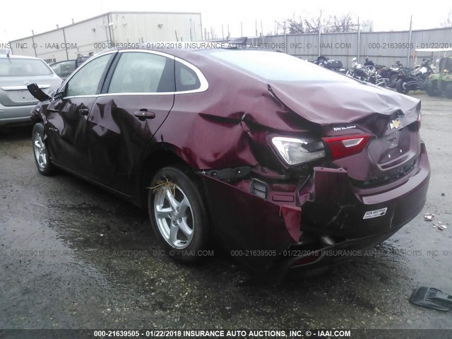 1G1ZB5ST1GF294501 - 2016 CHEVROLET MALIBU LS Bordo foto 3