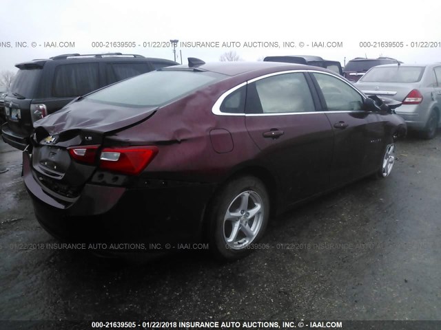 1G1ZB5ST1GF294501 - 2016 CHEVROLET MALIBU LS Bordo foto 4