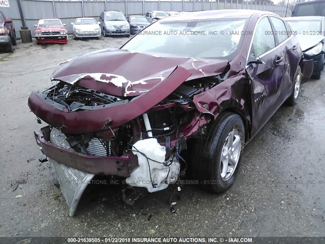 1G1ZB5ST1GF294501 - 2016 CHEVROLET MALIBU LS Bordo foto 6