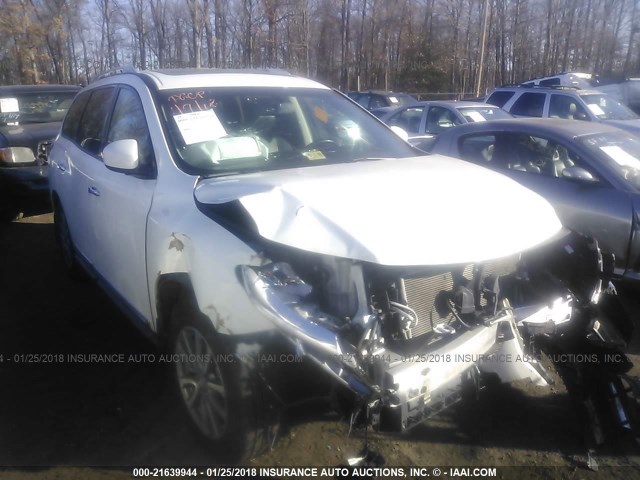 5N1AR2MM1DC636462 - 2013 NISSAN PATHFINDER S/SV/SL/PLATINUM 白色 照片 1