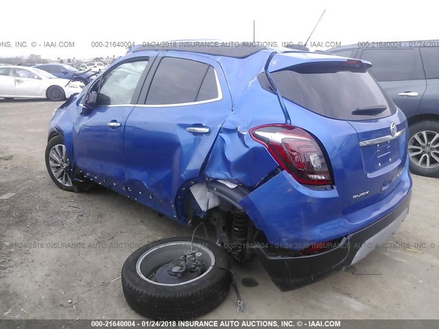 KL4CJASB5HB218637 - 2017 BUICK ENCORE PREFERRED BLUE photo 3