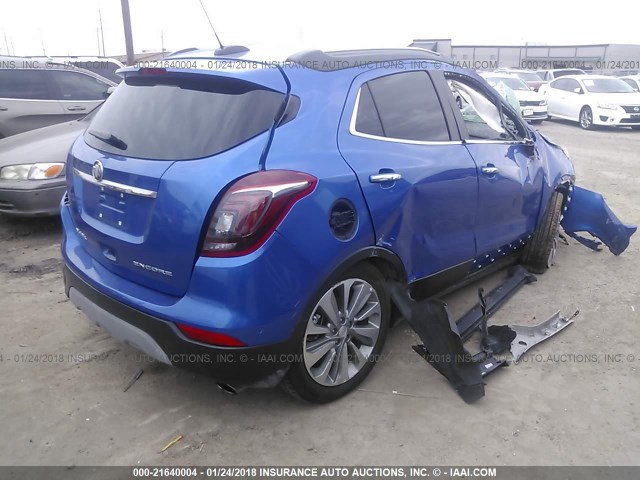 KL4CJASB5HB218637 - 2017 BUICK ENCORE PREFERRED BLUE photo 4