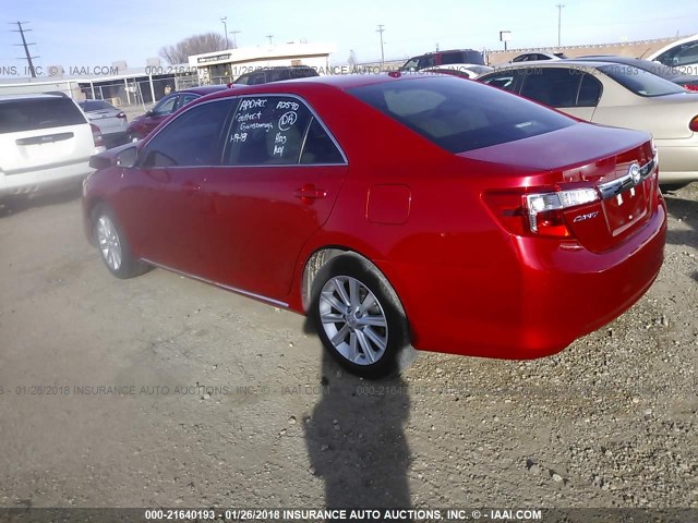 4T4BF1FK1DR305111 - 2013 TOYOTA CAMRY L/SE/LE/XLE RED photo 3