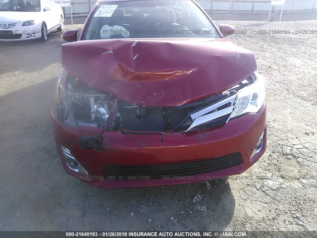 4T4BF1FK1DR305111 - 2013 TOYOTA CAMRY L/SE/LE/XLE RED photo 6