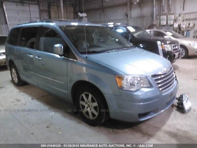 2A4RR8D10AR386306 - 2010 CHRYSLER TOWN & COUNTRY TOURING PLUS Light Blue photo 1