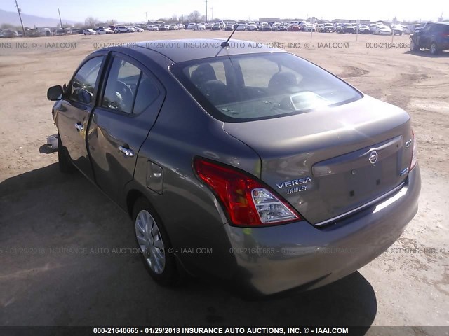 3N1CN7AP4CL902647 - 2012 NISSAN VERSA S/SV/SL GRAY photo 3