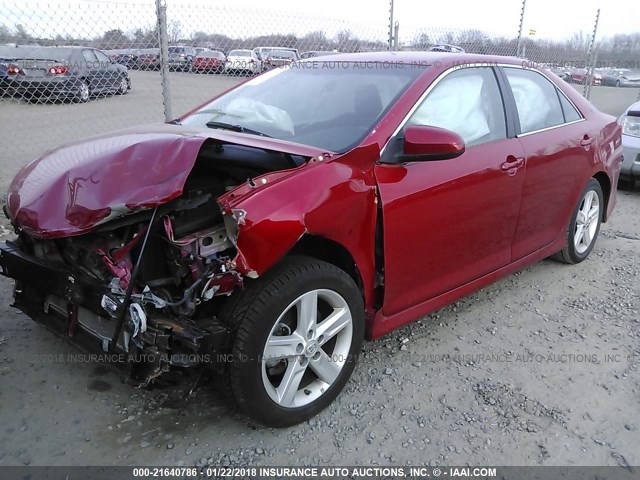 4T1BF1FK8EU856468 - 2014 TOYOTA CAMRY L/SE/LE/XLE RED photo 2