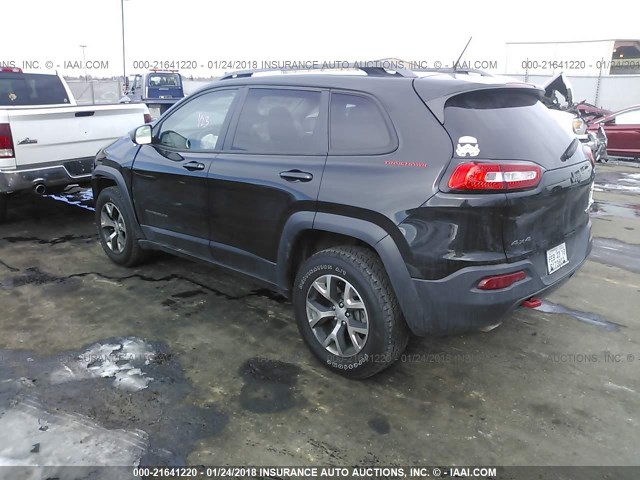 1C4PJMBB8EW130162 - 2014 JEEP CHEROKEE TRAILHAWK BLACK photo 3