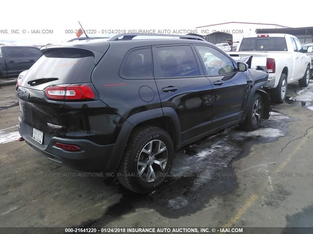 1C4PJMBB8EW130162 - 2014 JEEP CHEROKEE TRAILHAWK BLACK photo 4