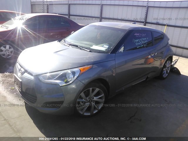 KMHTC6AD6GU276397 - 2016 HYUNDAI VELOSTER GRAY photo 2