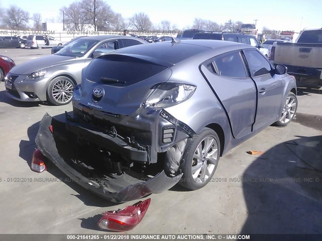 KMHTC6AD6GU276397 - 2016 HYUNDAI VELOSTER GRAY photo 4