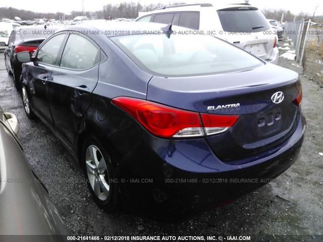 5NPDH4AE8DH423493 - 2013 HYUNDAI ELANTRA GLS/LIMITED BLUE photo 3