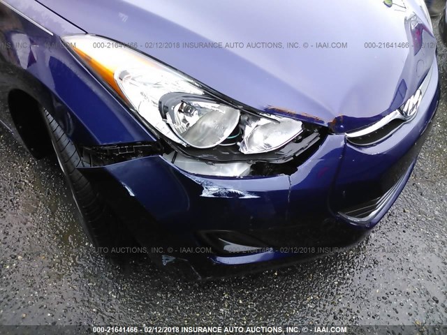 5NPDH4AE8DH423493 - 2013 HYUNDAI ELANTRA GLS/LIMITED BLUE photo 6