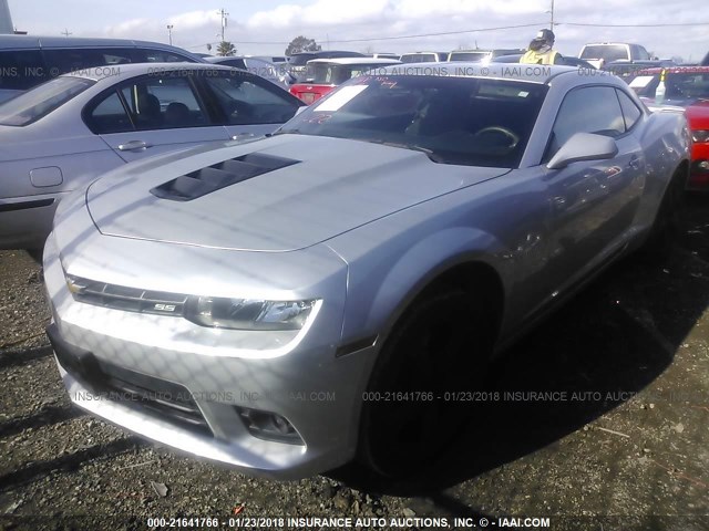 2G1FH1EJ6F9251283 - 2015 CHEVROLET CAMARO SS SILVER photo 2