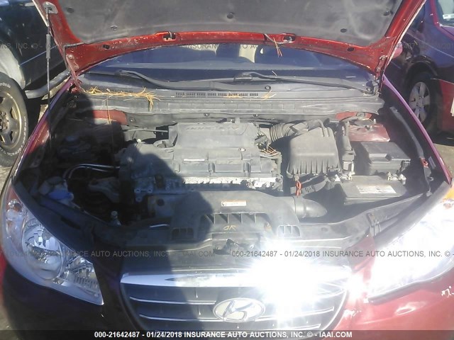 KMHDU4AD2AU833836 - 2010 HYUNDAI ELANTRA BLUE/GLS/SE RED photo 10