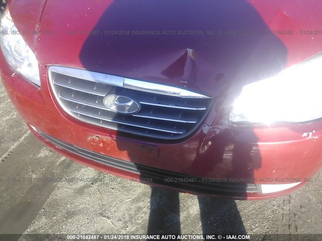 KMHDU4AD2AU833836 - 2010 HYUNDAI ELANTRA BLUE/GLS/SE RED photo 6