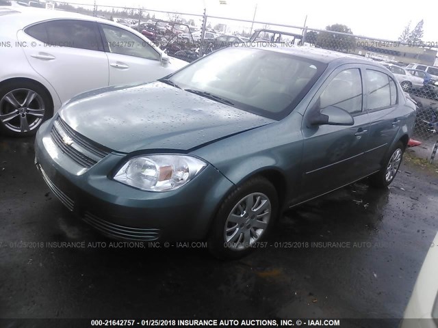 1G1AD5F58A7159617 - 2010 CHEVROLET COBALT 1LT GREEN photo 2